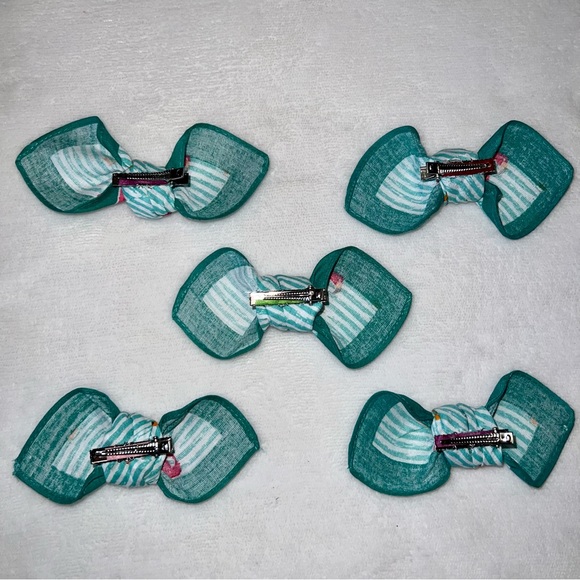 Flamingo and Stripes Retro Bandana Knotted Hair Bow - Picture 10 of 11